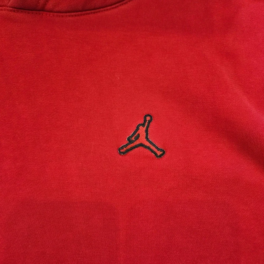Jordan Hoodie Mens Size L Red Jumpman Fleece Pullover Sweatshirt Sportswear